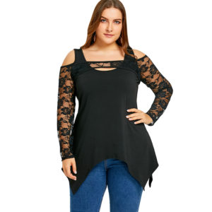 blusa mangas encaje cruzadas