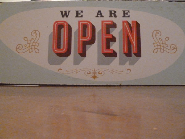 Fotografía Placa vintage "we are open"