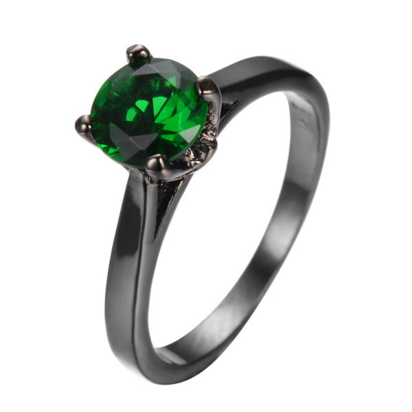 anillo verde zirconita